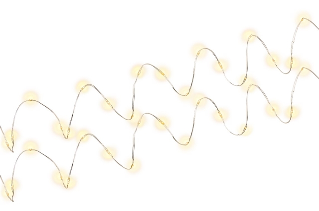 Goobay 2 x lyskæde med sølvtråd og 20 LED-lys, inkl. timer stemningsfull lysdekorasjon for innendørs bruk