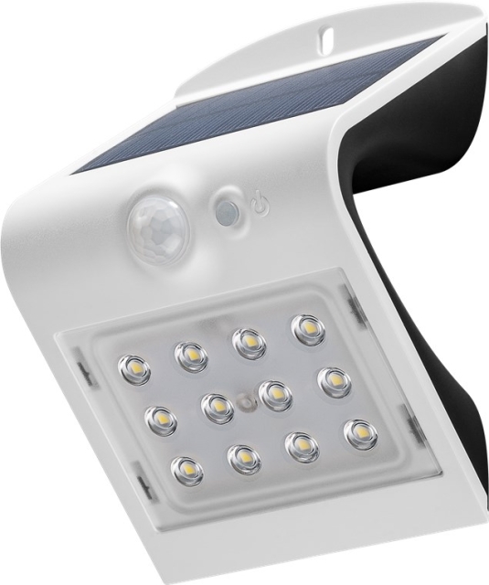 Goobay LED-solcellelampe med bevegelsesdetektor, 1,5 W nøytralt hvitt lys for inngangspartier, garasjeporter og trapper