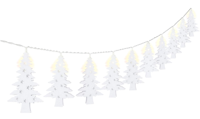Goobay 10 LED-lys "Juletre" med timerfunksjon, varmhvit (3000 K), batteridrevet