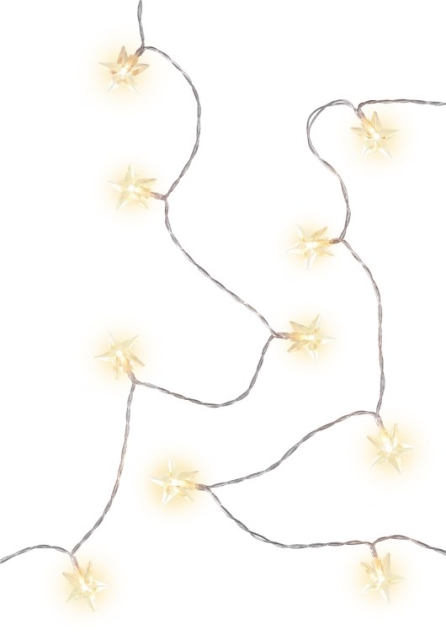 Goobay 80 LED-lyskæde "Stars" med timerfunksjon og 2 lysmoduser, varmhvit (3000 K), batteridrift, IP44