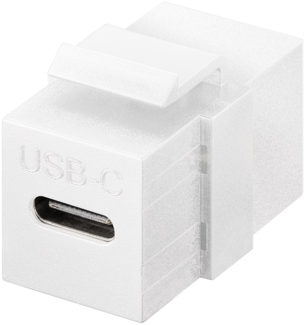 Goobay Keystone-modul USB-C™-kontakt, USB 3.2 Gen 2 (10 Gbit/s), hvit USB-C™-kontakt > USB-C™-kontakt