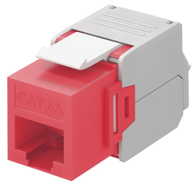 Goobay Keystone-modul RJ45 CAT 6A, UTP 16,5 mm bred, krokodilletype, klemlist for verktøyfri IDC-montering