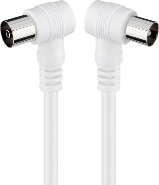 Goobay Vinklet antennekabel (koaksialplugg 90° > koaksialstikkontakt 90°, 2,5 m