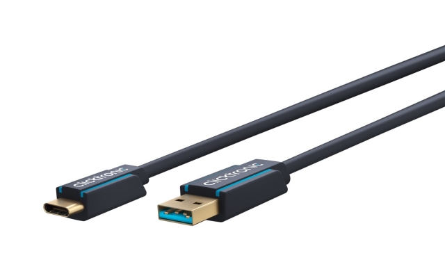 ClickTronic USB-C™ til USB-A 3.2 Gen 1 adapterkabel Premium-kabel | USB-C™-kontakt USB-A 3.0-kontakt | 0,5 m | 5 Gbit/s