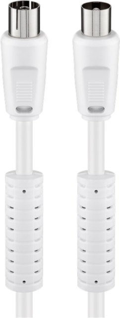 Goobay Antennekabel med ferritt (80 dB), dobbeltskjermet koaksialplugg > koaksialplugg (helskjermet), 2,5 m