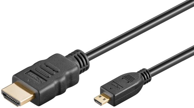 Goobay Høyhastighets HDMI™-kabel med Ethernet (Micro, 4K @ 60 Hz) HDMI™-kontakt (type A) > HDMI™ Micro-kontakt (type D), 3 m