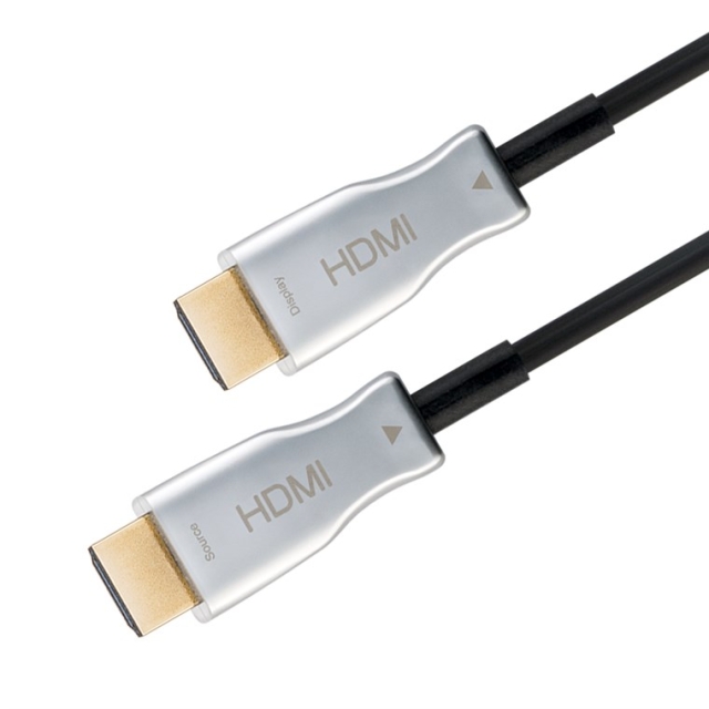 Goobay Høyhastighets optisk hybrid HDMI™-kabel med Ethernet (AOC) Høyhastighetskabel, 4K @ 60 Hz, for lange overføringsavstander, 80 m