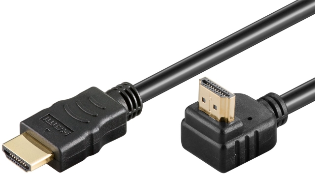 Goobay Høyhastighets HDMI™-kabel 90° med Ethernet HDMI™-kontakt (type A) > HDMI™-kontakt (type A), 2 m