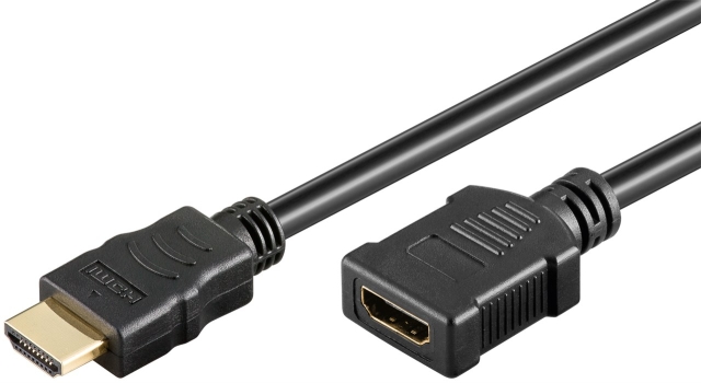 Goobay Høyhastighets HDMI™-forlengelseskabel med Ethernet HDMI™-plugg (type A) > HDMI™-kontakt (type A), 0,5 m