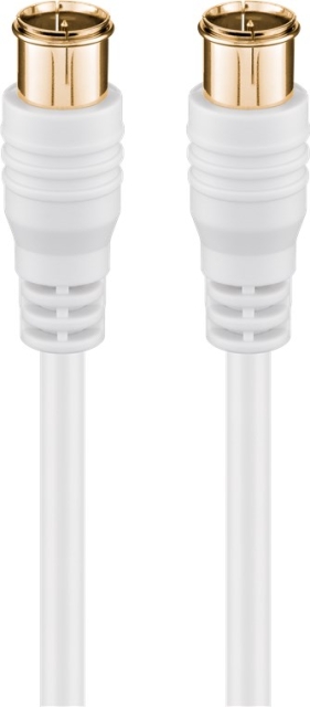 Goobay F-Quick SAT-antennekabel (80 dB), dobbeltskjermet gullbelagt, F-plugg (quick) > F-plugg (quick) (helskjermet), 1,5 m