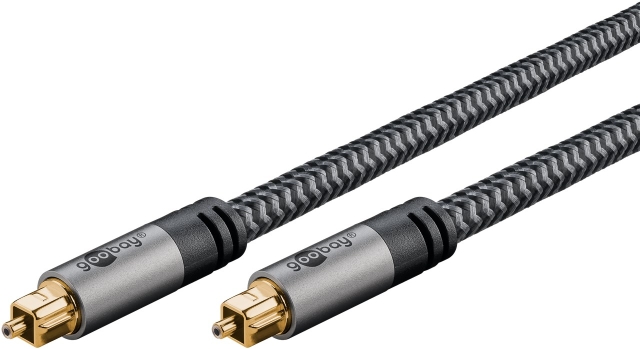 Goobay TOSLINK-kabel, 5 m, Sharkskin Grey Toslink-kontakt > Toslink-kontakt