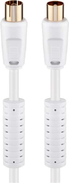 Goobay Antennekabel med ferritt (80 dB), dobbeltskjermet koaksialplugg > koaksialplugg (helskjermet), 10 m