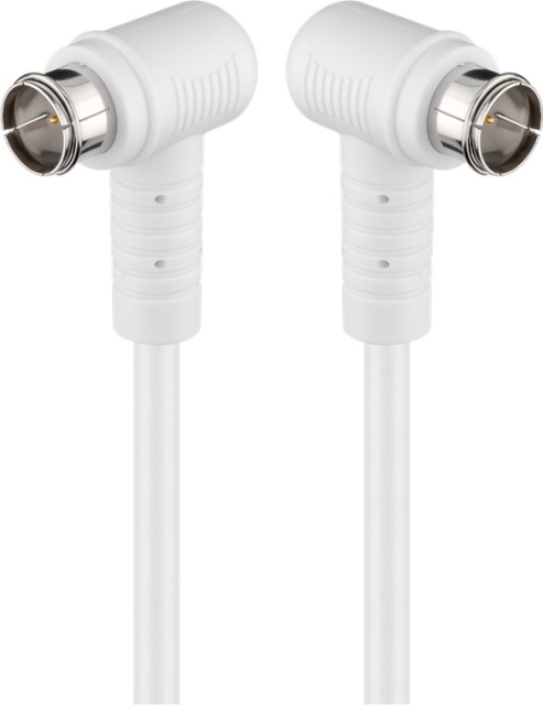 Goobay Vinklet SAT-antennekabel (80 dB), dobbeltskjermet F-plugg (quick) 90° > F-plugg (quick) 90° (helskjermet), 2,5 m