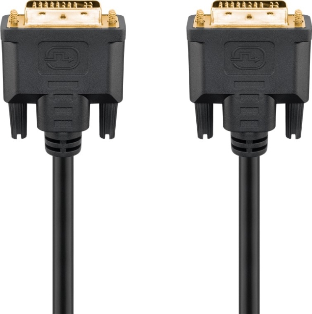 Goobay DVI-I Full HD-kabel Dual Link, gullbelagt DVI-I-plugg Dual Link (24 + 5 pinner) > DVI-I-plugg Dual Link (24 + 5 pinner), 10 m