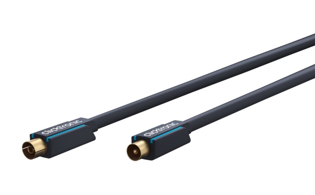 ClickTronic Koaksialkabel Premium-kabel | Koaksialkontakt Koaksialkobling | 3,0 m | > 95 dB