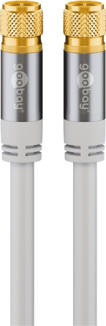 Goobay SAT-antennekabel (135 dB), 4 x skjermet gullbelagt, F-plugg > F-plugg, 3 m