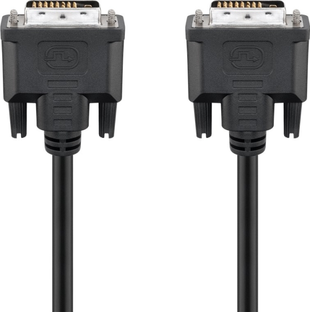 Goobay DVI-D Full HD-kabel Dual Link, nikkel DVI-D-kontakt Dual Link (24+1 pin) > DVI-D-kontakt Dual Link (24+1 pin), 0,5 m