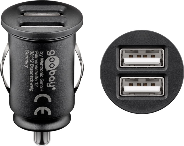 Goobay Dobbel USB-billader (12 W) 12 W maks. 2,4 A (12/24 V) 2x USB