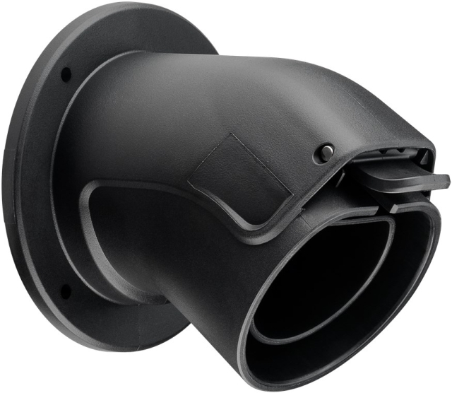 Goobay Vinklet veggbrakett for ladekabel Type 2 for elbiler Plassbesparende holder for kabeluttaket på kjøretøyets side mellom ladingene