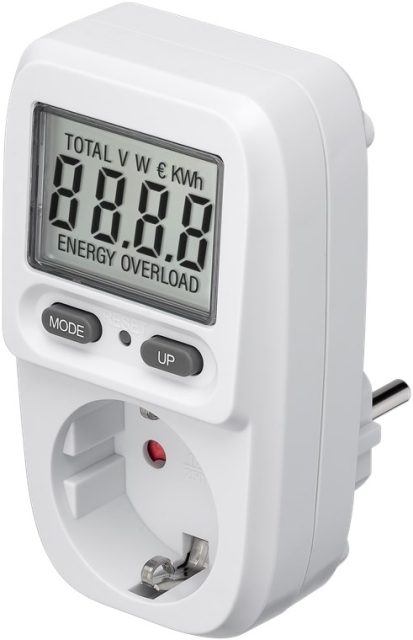 Goobay Digital energimåler Basic for måling av energiforbruket til elektriske husholdningsapparater