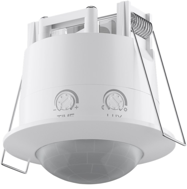 Goobay Infrarød bevegelsesdetektor for innfelt takmontering, 360° deteksjon, 6 m rekkevidde, for innendørs bruk (IP20), LED-tilpasset