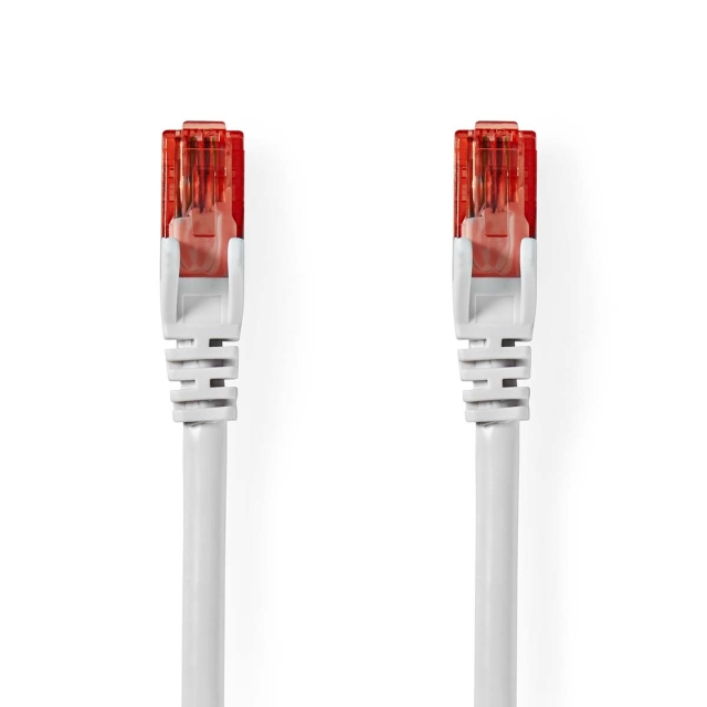 Nedis CAT6 Nettverkskabel | RJ45 Han | RJ45 Han | U/UTP | 0.25 m | Rund | PVC | Hvit | Label