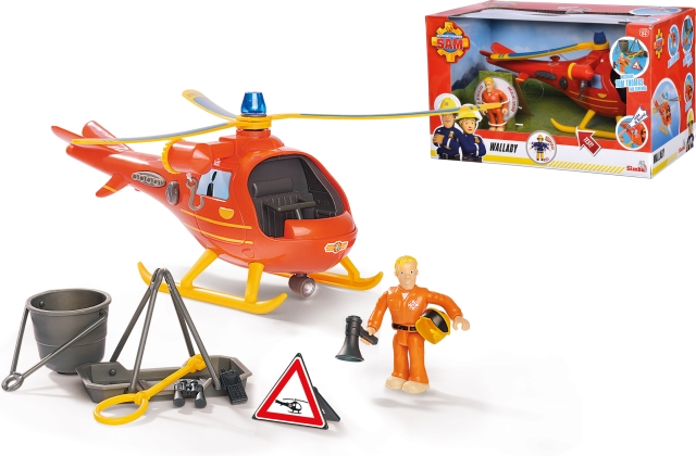 Brannmann Sami Wallaby helikopter og figur