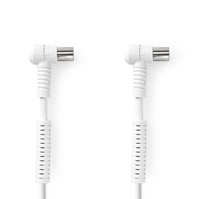 Nedis Coax Cable | IEC (Coax) Han | IEC (Coax) Hun | Nikkel belagt | 120 dB | 75 Ohm | Quad skjermet | 1.50 m | Rund | PVC | Hvit | Label