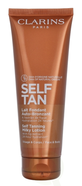 Clarins Self Tan Self Tanning Milky Lotion 125 ml Face & Body, 24-timers hydrering