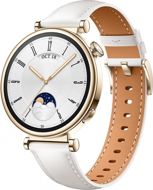 Huawei Watch GT4 Classic - Smartklokke, 41 mm, gull/hvit