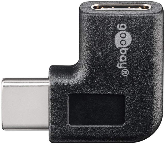 Goobay Adapter USB-C™ til USB-C™ 90°, svart USB-C™-kontakt > USB-C™-plugg