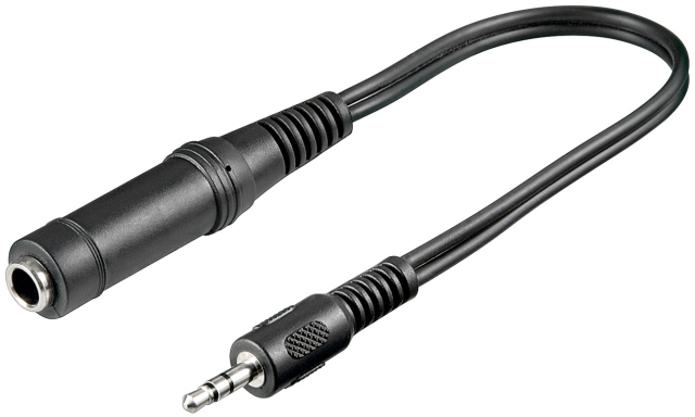 Goobay Adapter for hodetelefoner, 3,5 mm plugg til 6,35 mm jack Klinke 3,5 mm plugg (3-pinners, stereo) > Klinke 6,35 mm jack (3-pinners, stereo)