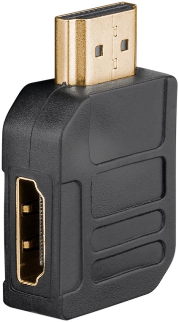 Goobay HDMI™-adapter, gullbelagt (4K @ 60 Hz) HDMI™-kontakt (type A) > HDMI™-plugg (type A) 270°