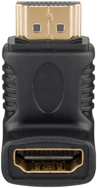 Goobay HDMI™ vinkeladapter, gullbelagt (4K @ 60 Hz) HDMI™-kontakt (type A) > HDMI™-plugg (type A) 270°