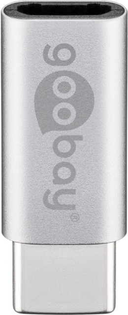 Goobay Adapter USB-C™ til USB 2.0 Micro-B, sølv USB-C™-plugg > USB 2.0 mikrokontakt (type B)