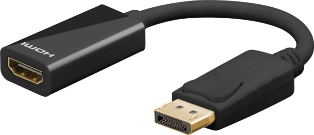 Goobay DisplayPort™/HDMI™-adapterkabel 1.2, gullbelagt DisplayPort™-plugg > HDMI™-kontakt (type A)