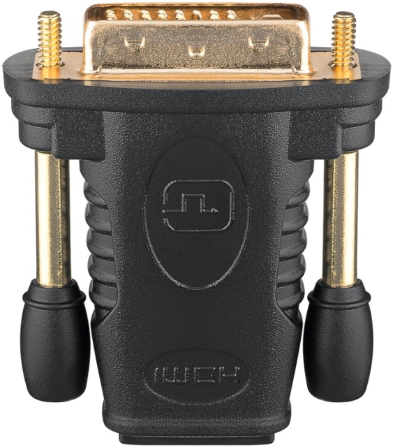 Goobay HDMI™/DVI-D-adapter, gullbelagt HDMI™-kontakt (type A) > DVI-D-kontakt Dual Link (24 + 1 pin)