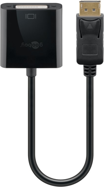 Goobay DisplayPortv/DVI-D-adapterkabel 1.2, forniklet Displayport™-plugg > DVI-I-kontakt Dual Link (24 + 5 pinner)