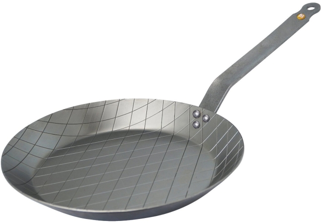 De Buyer Mineral B Element stekepanne med riflet mønster, laget av karbonstål, 28 cm