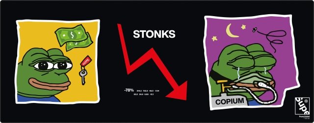 Supe Deskmat Stonks musematte, 92 x 36 cm