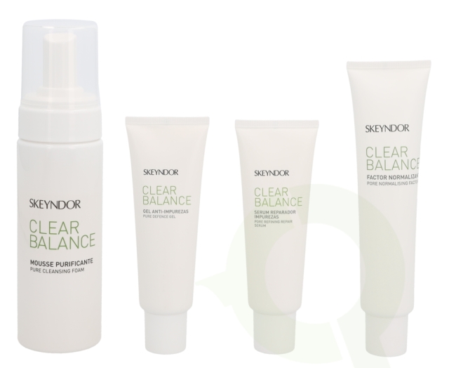 Skeyndor Clear Balance Oily Skins Pack 325 ml Pure Cleansing Foam 150 ml/2xPure Defence Gel 50 ml/Pore Normalising Factor 75 ml