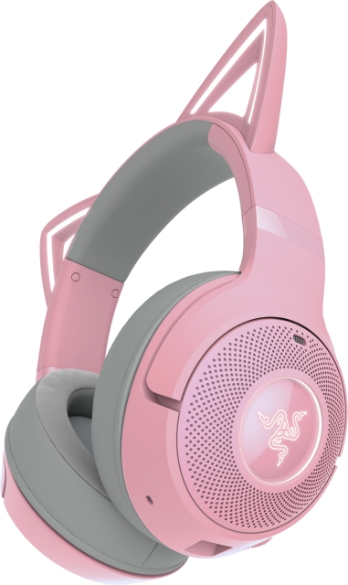 Razer Kraken Kitty V2 Bluetooth-hodesett for spilling, rosa