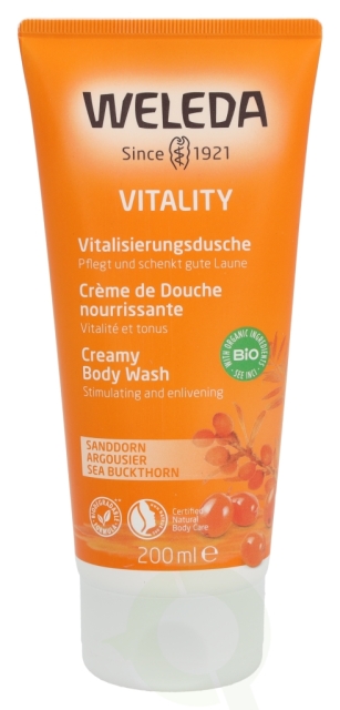 Weleda Vitality Creamy Body Wash 200 ml Sanddorn, Stimulating And Enlivening