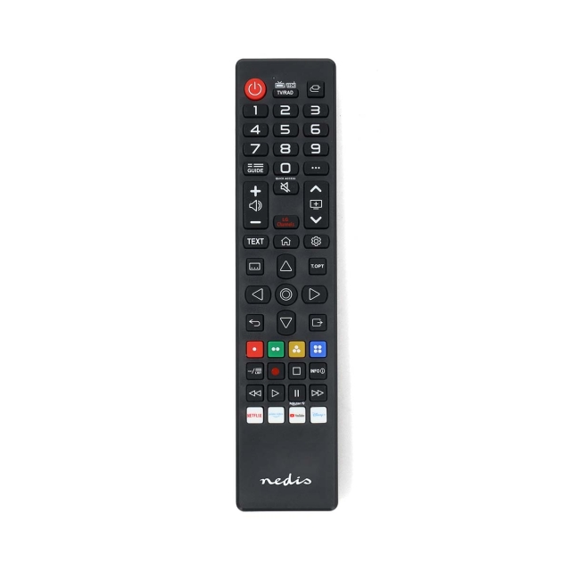 Nedis Utskifting Fjernkontroll | Egnet for: LG | Forprogrammert | 1 Enhet | Amazon Prime / Disney + Button / Netflix Knapp / Rakuten TV Button | Infrarød | Sort