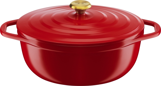 Tefal Air støpejernspanne, 5,7 L, rød