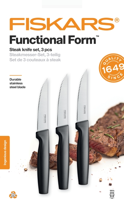 Fiskars Functional Form - stekeknivsett, 3 deler