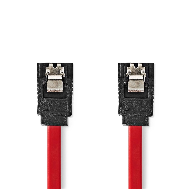Nedis SATA kabel | 1.5 Gbps | SATA 7-Pin Hun | SATA 7-Pin Hun | Nikkel belagt | 0.50 m | Flatt | PVC | Rød | Boks