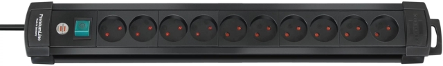 Brennenstuhl 10 way Extension Socket, 3m, Black