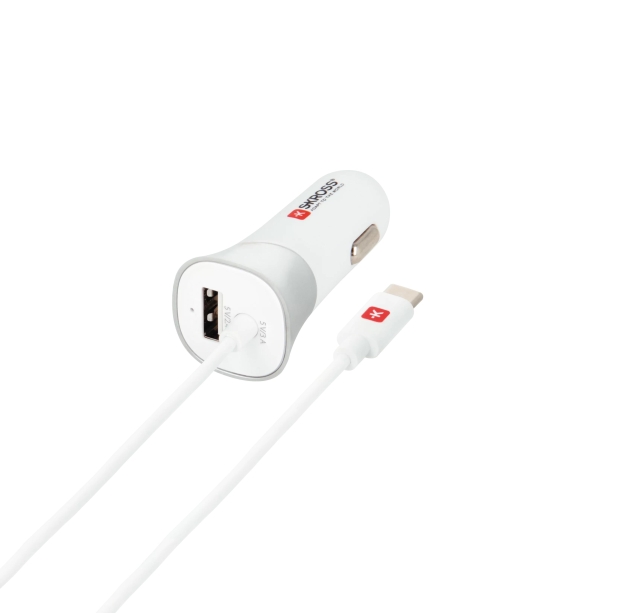 SKROSS USB-billaddare med Typ-C-kabel (2.0)