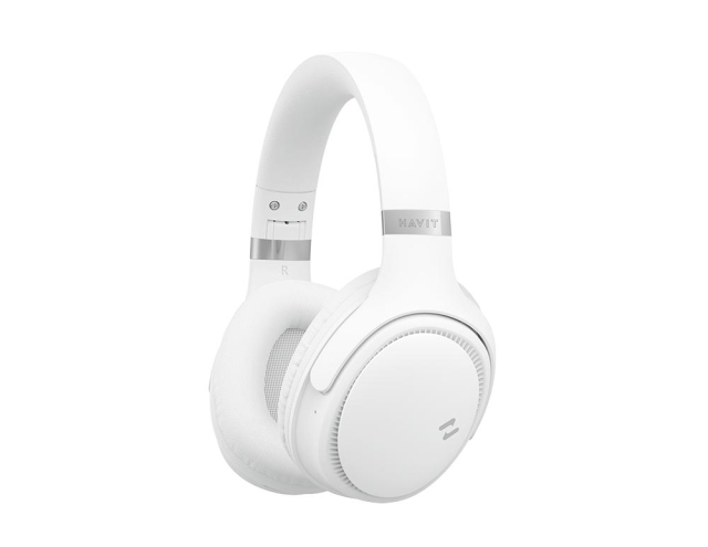 Havit H630BT over-ear BT-hodetelefoner, hvit, sølv